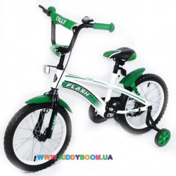 Велосипед FLASH 16" зеленый Baby Tilly T-21641